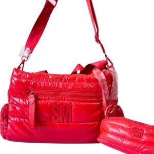 NEW Steve Madden Red Puffer Crossbody Handbag